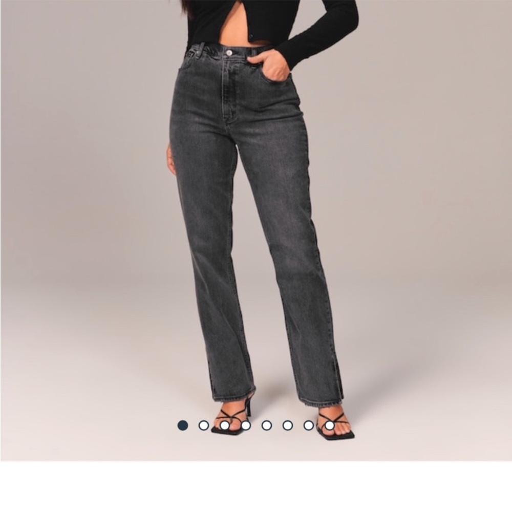 Abercrombie Straight Leg Jeans Dark Gray High Rise Women’s 25 Like New - Picture 5 of 6